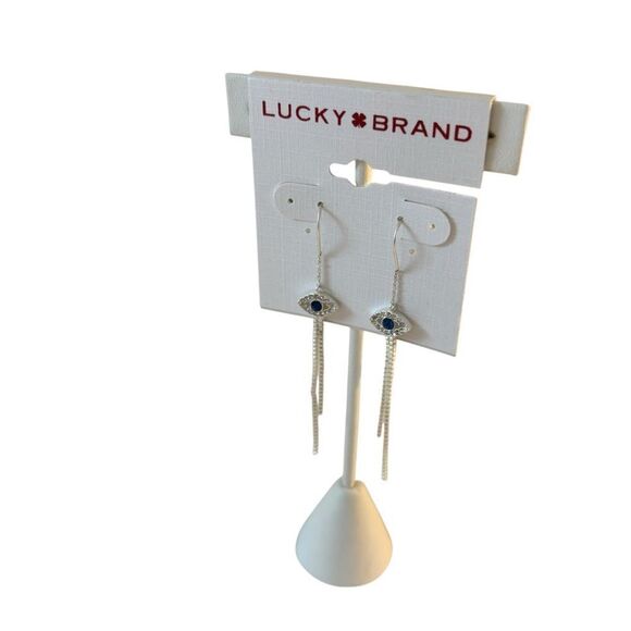 Evil Eye Threader Earrings. - Picture 3 of 6